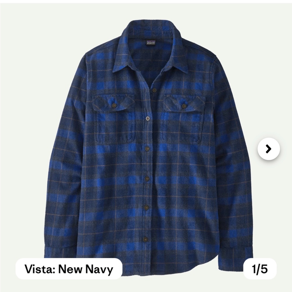 Patagonia Women’s Small Blue Plaid Button-Up Flannel Shirt